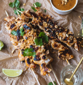 Grillet kylling satay med mangosalsa