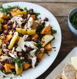 Høstlig salat med kylling og bakte epler