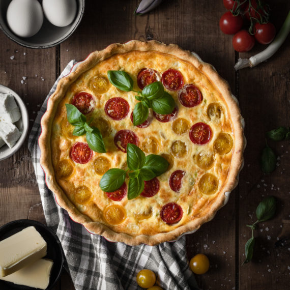 Tomatpai med egg