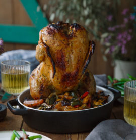 Øldampet helstekt kylling