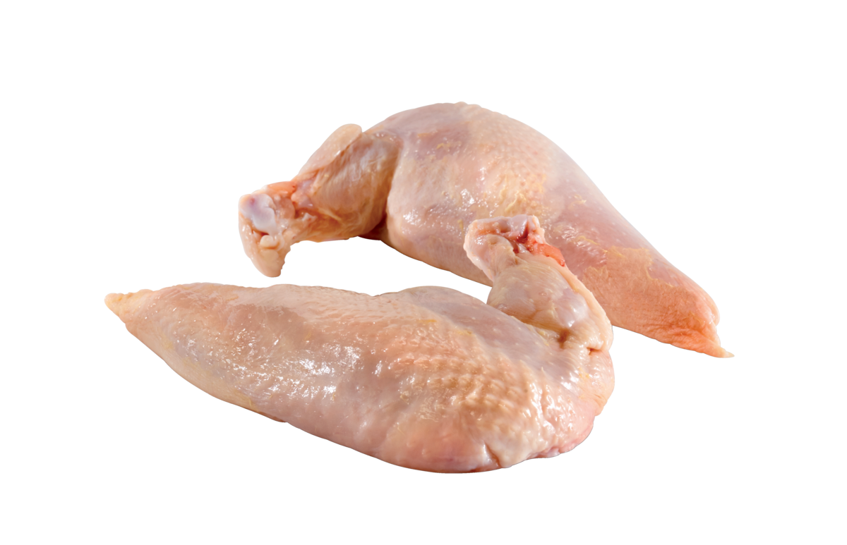 Kyllingbryst med skinn og vingeben (90%)
