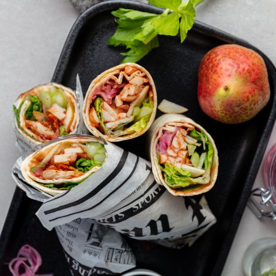 Bbq kylling wrap
