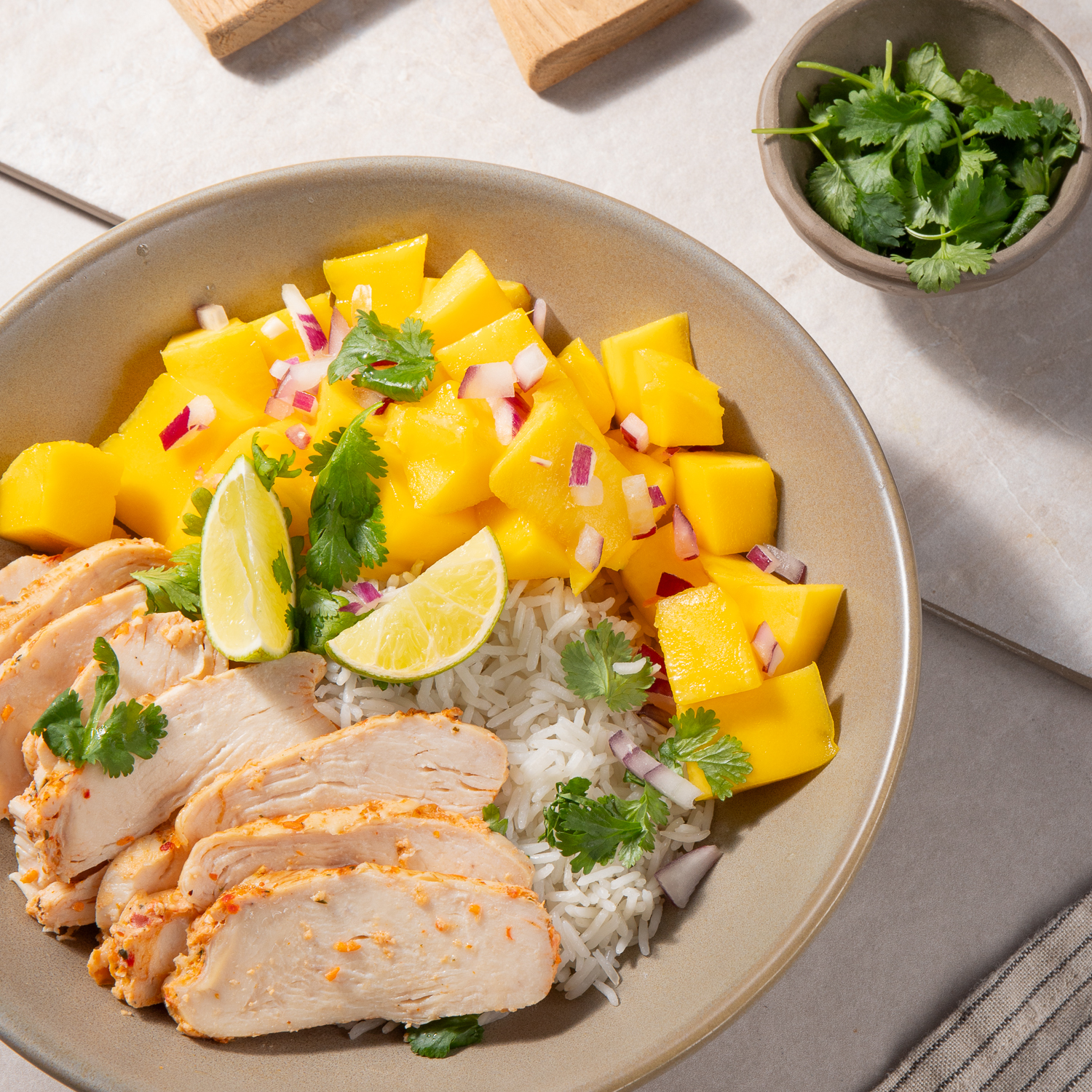 Mango chicken bowl